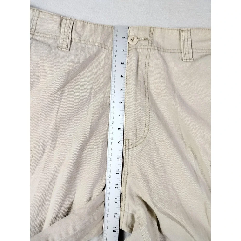 Op Cargo Shorts Mens 40 Beige Cotton Canvas Utility Pockets 11 Inseam Summer
